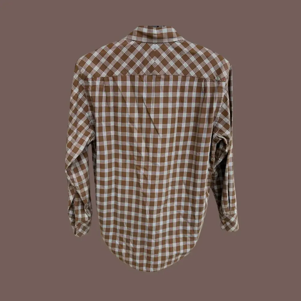 Banana Republic Buttondown Shirt | Brown Plaid | Size S | Vintage